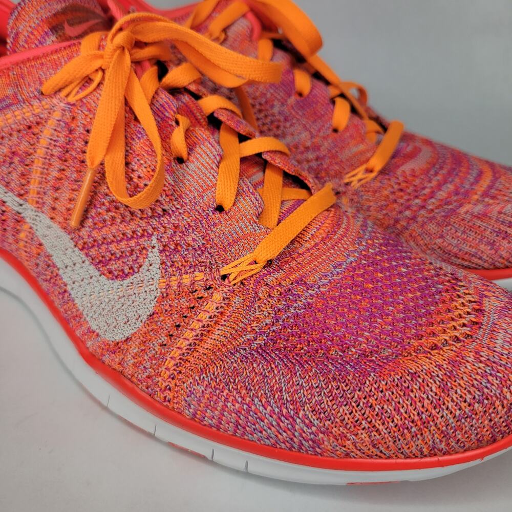 Nike Free TR Flyknit Pink Orange Training Running Shoes Women's US Size 9.5 - Picture 2 of 12